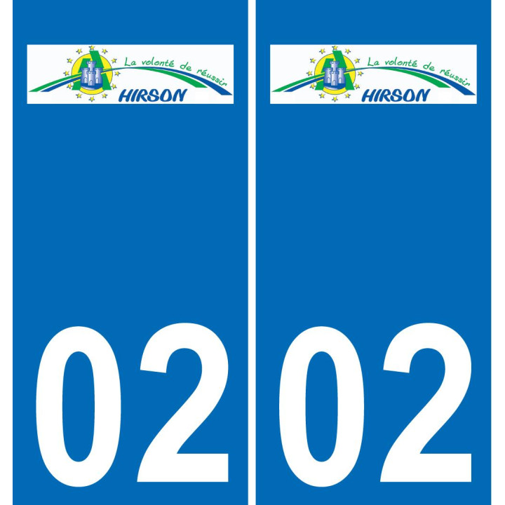 02 Hirson logotipo de la etiqueta engomada de la placa de registro de la ciudad
