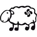 Sticker sheep basque lauburu cross colour sticker