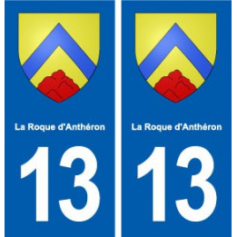 13 La Roque-d'Anthéron blason ville autocollant plaque sticker