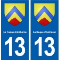 13 La Roque-d'Anthéron blason ville autocollant plaque sticker