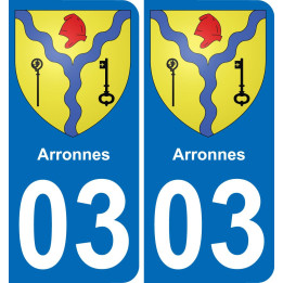 03 Arronnes autocollant sticker plaque immatriculation auto ville