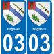 64 Pau autocollant sticker plaque immatriculation auto ville