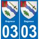 64 Pau autocollant sticker plaque immatriculation auto ville
