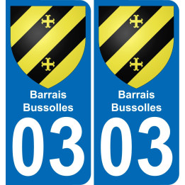 03 Barrais-Bussolles sticker plate registration city
