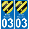 03 Barrais-Bussolles sticker plate registration city
