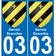 03 Barrais-Bussolles placa etiqueta de registro de la ciudad
