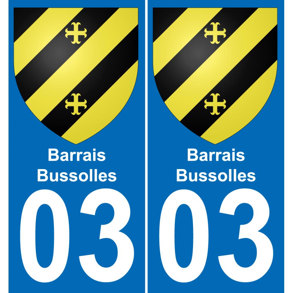 03 Barrais-Bussolles placa etiqueta de registro de la ciudad