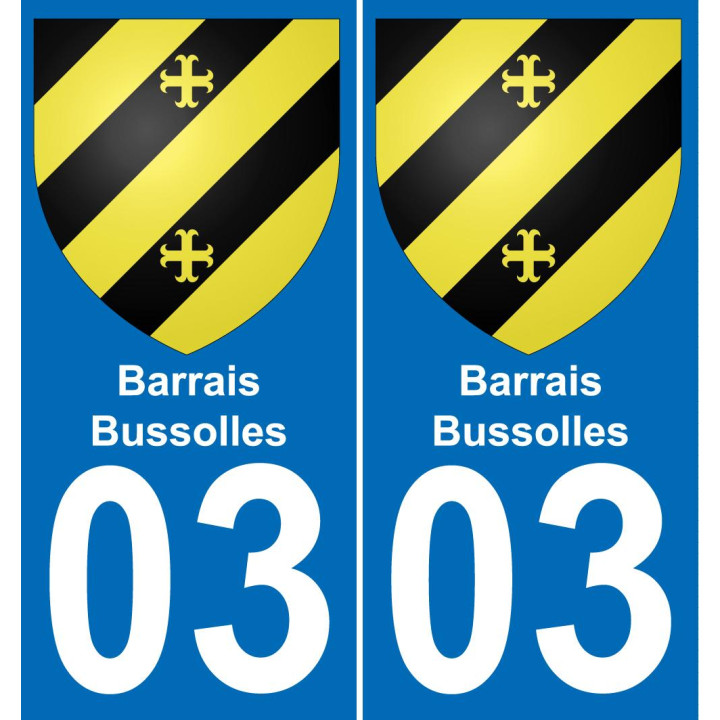 03 Barrais-Bussolles placa etiqueta de registro de la ciudad