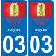 64 Pau autocollant sticker plaque immatriculation auto ville