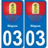 03 Bègues sticker plate registration city