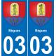 64 Pau autocollant sticker plaque immatriculation auto ville