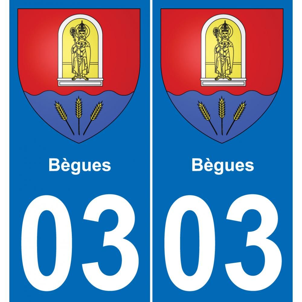 03 Bègues placa etiqueta de registro de la ciudad