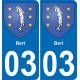 64 Pau autocollant sticker plaque immatriculation auto ville