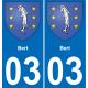 64 Pau autocollant sticker plaque immatriculation auto ville