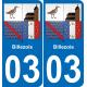 03 Billezois autocollant sticker plaque immatriculation auto ville