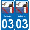 03 Billezois placa etiqueta de registro de la ciudad