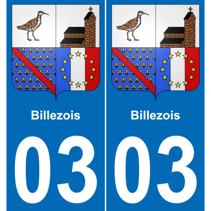 03 Billezois placa etiqueta de registro de la ciudad