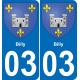 03 Billy placa etiqueta de registro de la ciudad