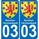 03 Bourbon-l'Archambault placa etiqueta de registro de la ciudad