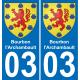 64 Pau autocollant sticker plaque immatriculation auto ville