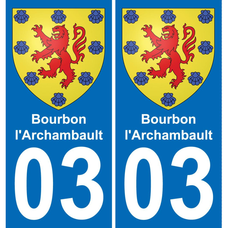 03 Bourbon-l'Archambault placa etiqueta de registro de la ciudad