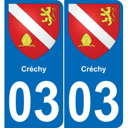 03 Créchy sticker plate registration city