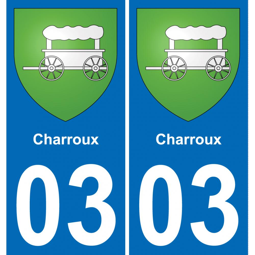 03 Charroux placa etiqueta de registro de la ciudad