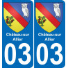 03 Château-sur-Allier-aufkleber plakette ez stadt