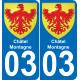 64 Pau autocollant sticker plaque immatriculation auto ville