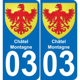 03 Châtel-Montagne placa etiqueta de registro de la ciudad