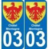 03 Châtel-Montagne autocollant sticker plaque immatriculation auto ville