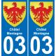 03 Châtel-Montagne autocollant sticker plaque immatriculation auto ville