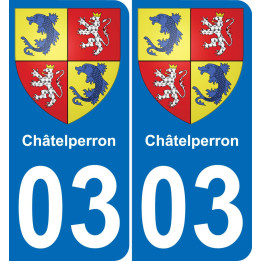 03 Châtelperron placa etiqueta de registro de la ciudad