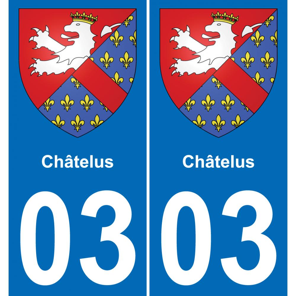 03 Châtelus placa etiqueta de registro de la ciudad