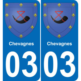 03 Chevagnes autocollant sticker plaque immatriculation auto ville