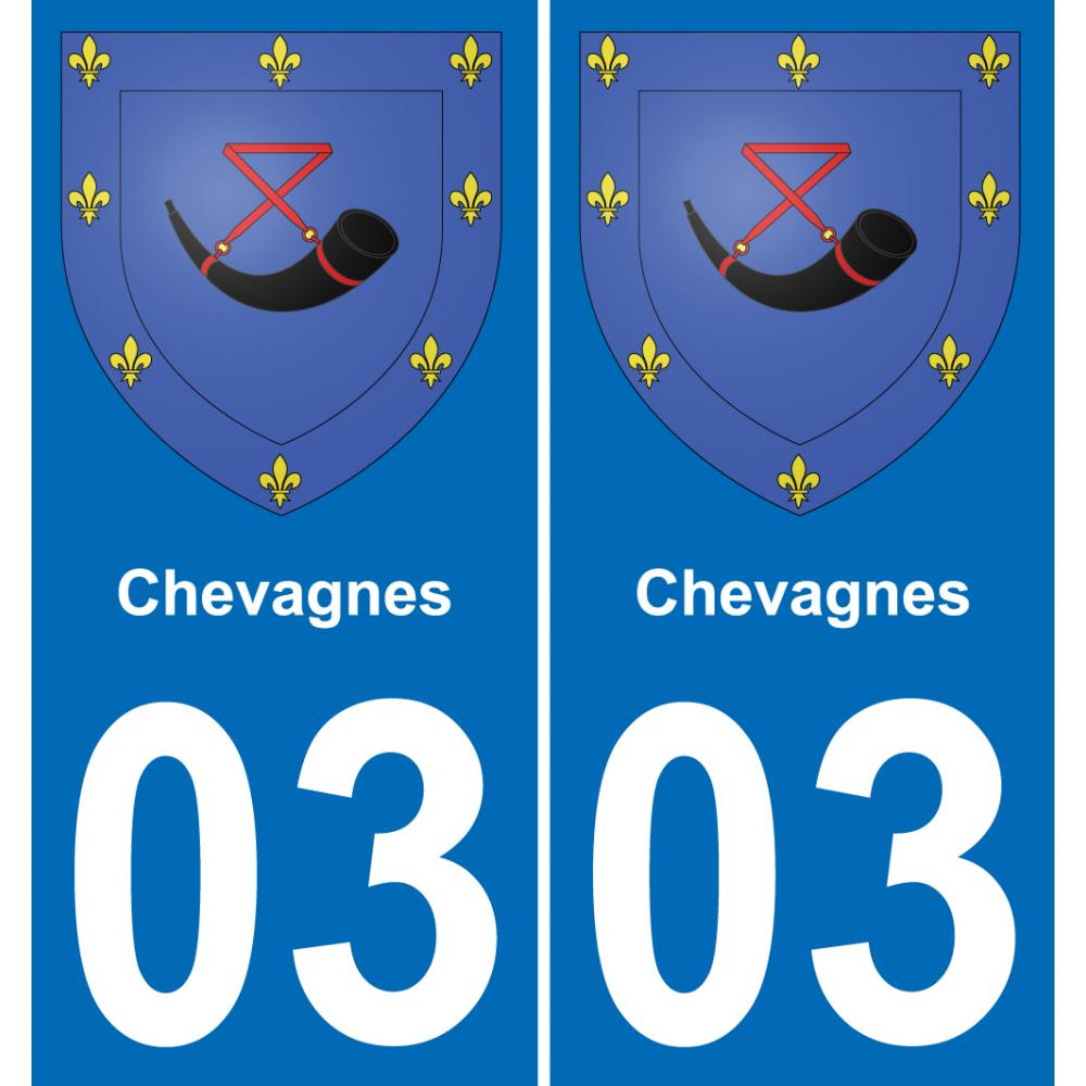03 Chevagnes placa etiqueta de registro de la ciudad