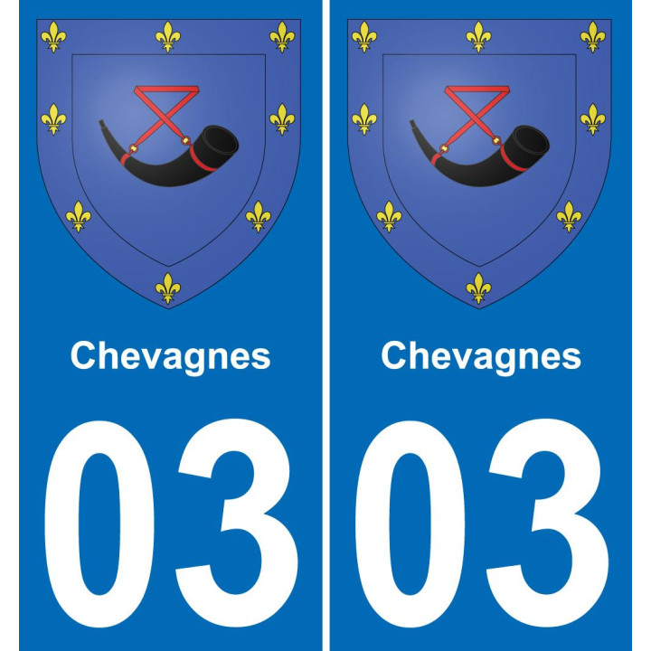 03 Chevagnes autocollant sticker plaque immatriculation auto ville