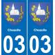 03 Chezelle placa etiqueta de registro de la ciudad