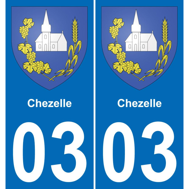 03 Chezelle placa etiqueta de registro de la ciudad