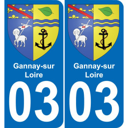 03 Gannay-sur-Loire autocollant sticker plaque immatriculation auto ville