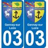 03 Gannay-sur-Loire sticker plate registration city