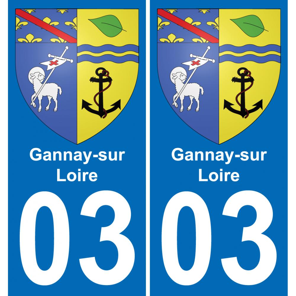 03 Gannay-sur-Loire sticker plate registration city