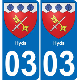 03 Hyds placa etiqueta de registro de la ciudad