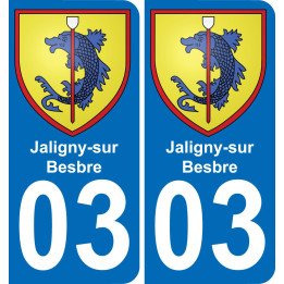 03 Jaligny-sur-Besbre autocollant sticker plaque immatriculation auto ville