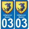 03 Jaligny-sur-Besbre autocollant sticker plaque immatriculation auto ville