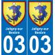 03 Jaligny-sur-Besbre placa etiqueta de registro de la ciudad