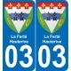 03 La Ferté-Hauterive autocollant sticker plaque immatriculation auto ville