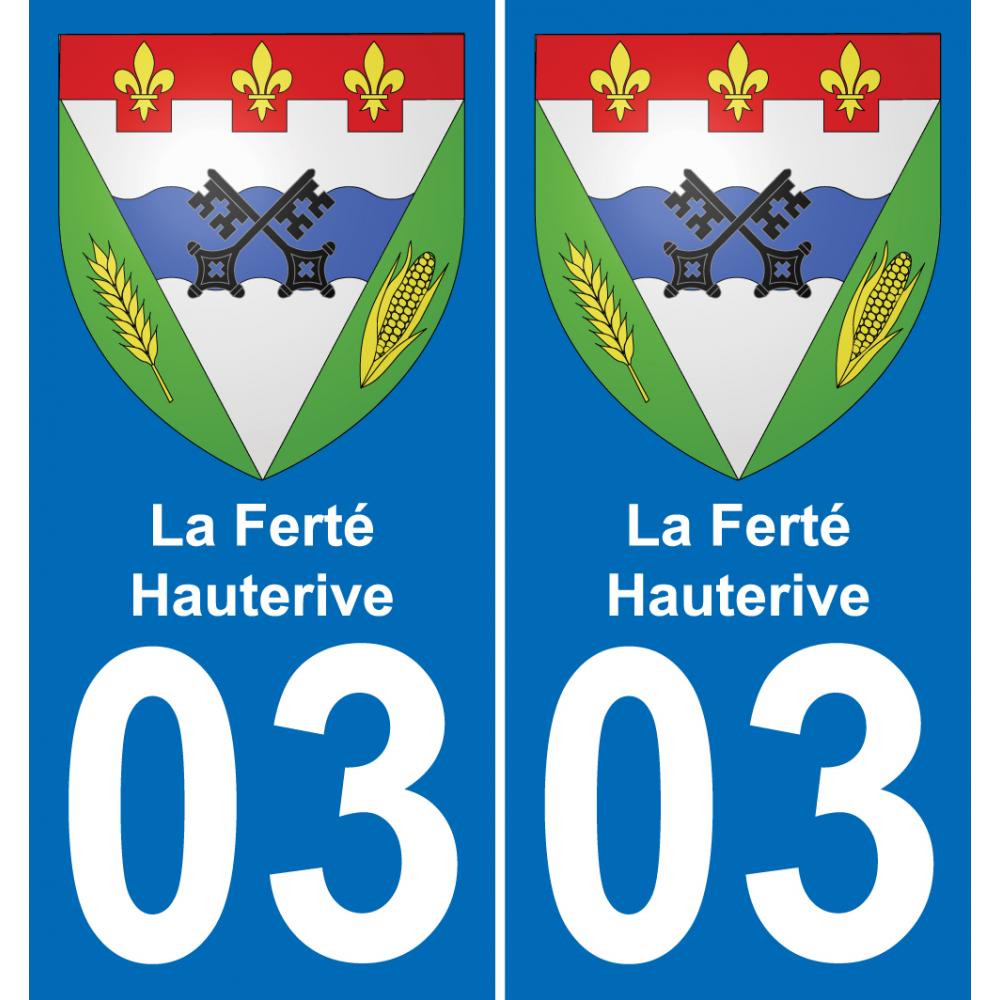03 La Ferté-Hauterive autocollant sticker plaque immatriculation auto ville