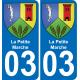 64 Pau autocollant sticker plaque immatriculation auto ville