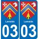 03 Lamaids autocollant sticker plaque immatriculation auto ville